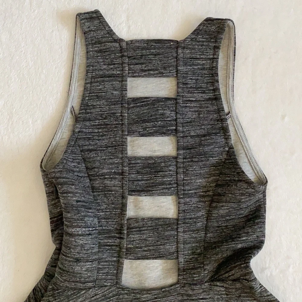 Abercrombie & Fitch | High Neck Skater Ladder Back Scuba Sleeveless Mini Dress - Picture 12 of 16